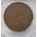 AUSTRALIA 1925 . ONE 1 PENNY . BROKEN N . PCGS XF45